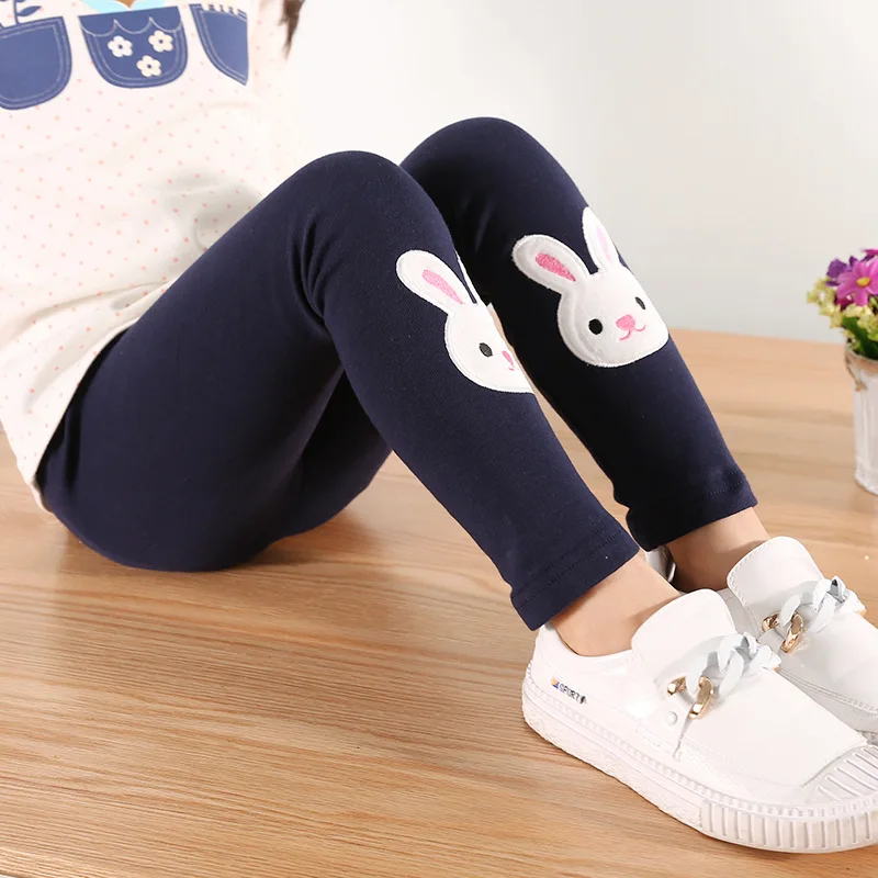 Штаны для девочек детские брюки с цветочным рисунком кролика облегающая верхняя