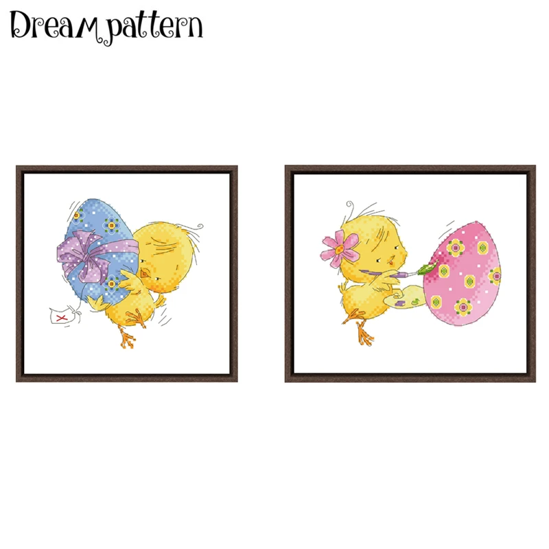 

Easter eggs cross stitch kit small pattern peony package 18ct 14ct 11ct cloth cotton thread embroidery DIY handmade needlework