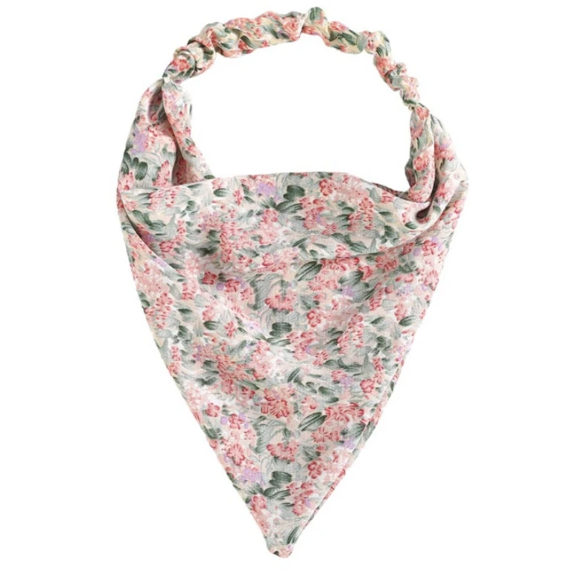 Женский эластичный шарф в стиле бохо повязка на голову треугольный Цветочный