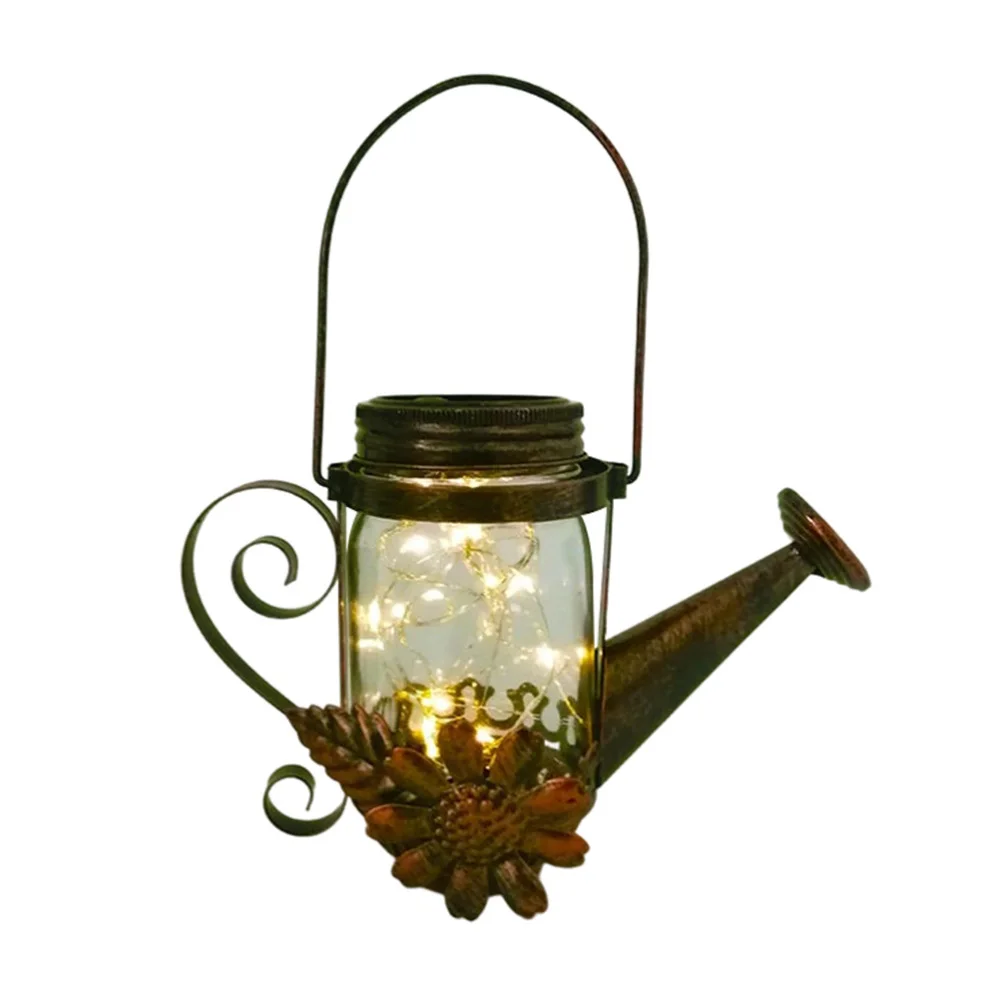 

1pc Solar Light Exquisite Lamp Outdoor Pathway Light Watering Can Shape Lamp