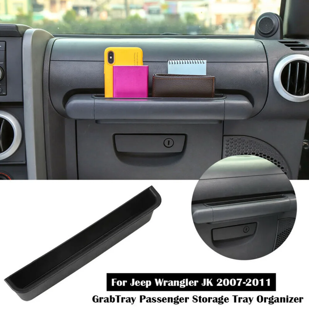 Car Accessories ABS Plastic Auto Door Armrest Handle Storage Tray Organizer Box For 2007-2010 Jeep Wrangler JK JKU | Автомобили и