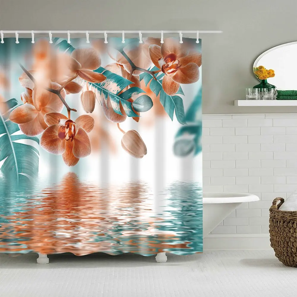 

Dafield Grace Duet Fabric Shower Curtains Liners for Bathroom Printing Bath With Hooks