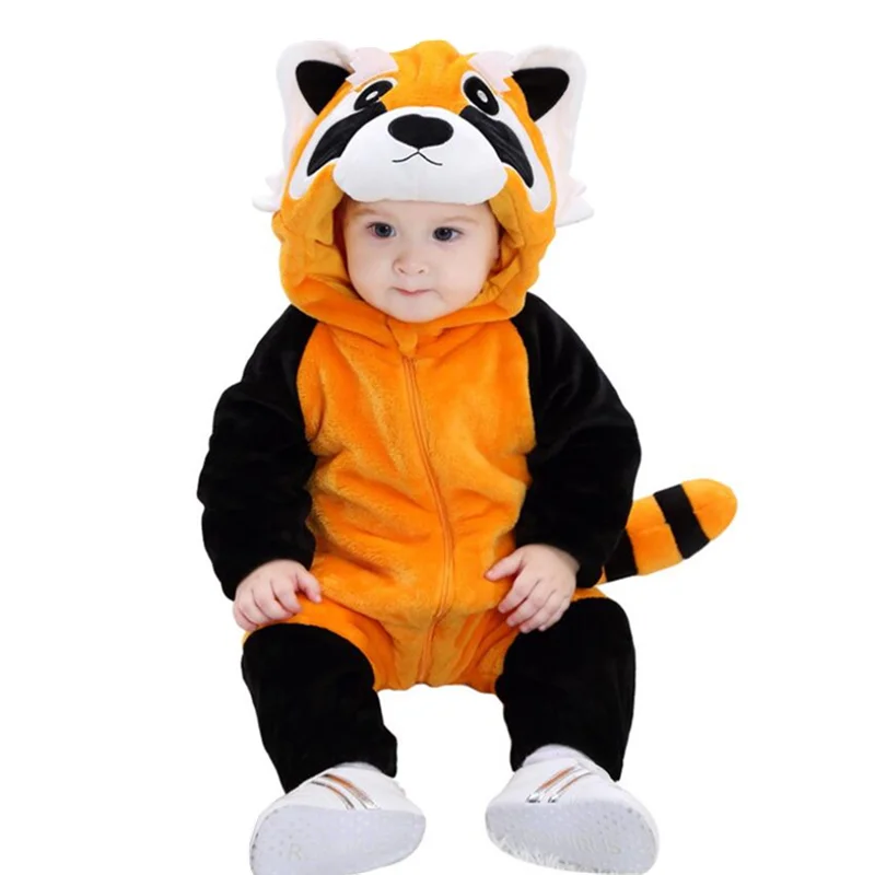 

DOUBCHOW Baby's Cute Raccoon Long Sleeves Rompers Infants Newborn to 3 Years Old Toddler Snowsuit Costume Cosplay Jumpsuits