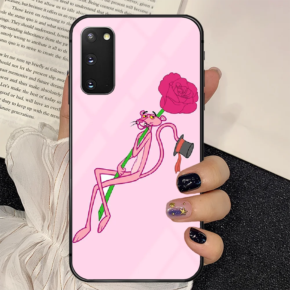 

Cartoon Pink Panthers Phone Tempered Glass Case Cover for Samsung Galaxy A M 12 20 21 30 31 40 50 51 52 70 71 72 E S Waterproof