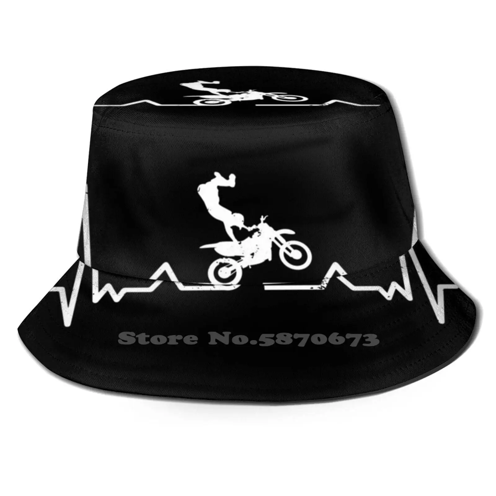 

Motocross Heartbeat Unisex Fisherman Hats Cap Motocross Heartbeat Motorsport Idea Set