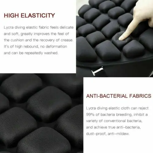 

Universal Motorcycle Air Seat Cushion Pressure Relief Ride Seat For Harley Black