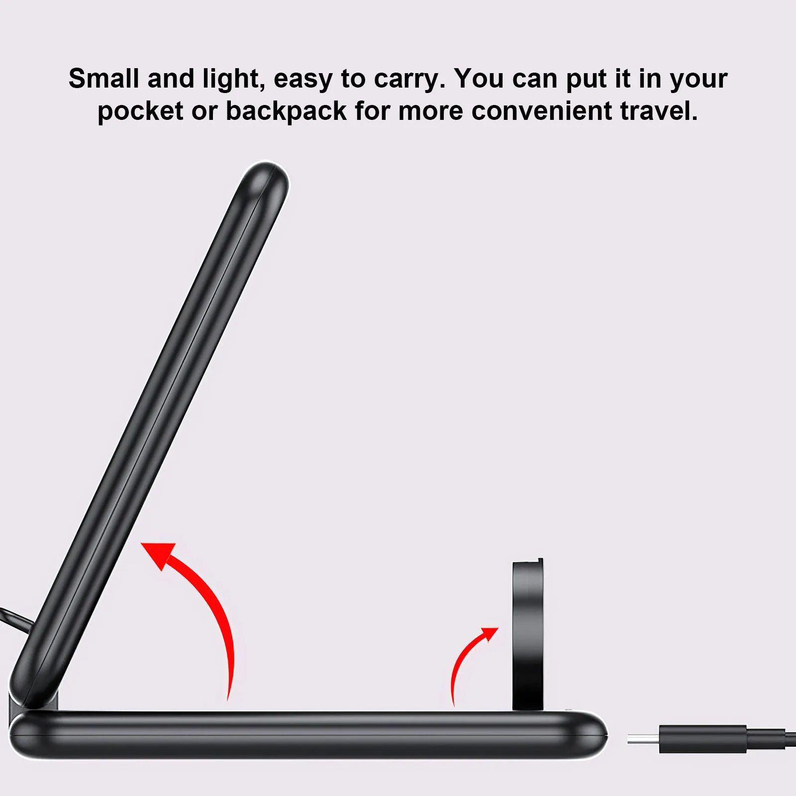 

Wireless Charger Stand For IPhone 3 In 1 For Apple Headset Mobile Phone Desktop Folding Three-In-One Wireless Charger Stand