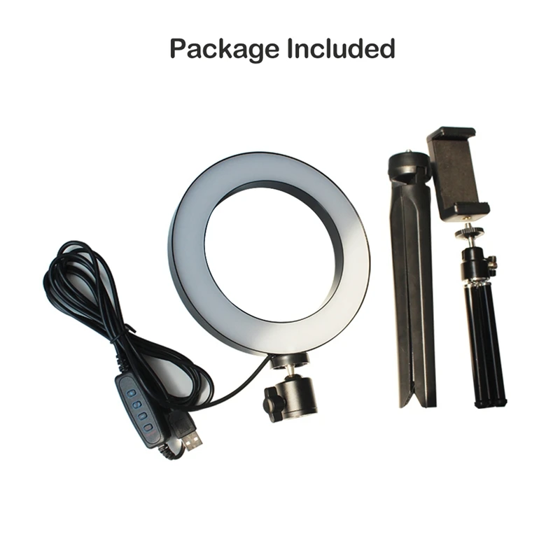 Мини светодиодный настольный кольцевой светильник с плавным затемнением