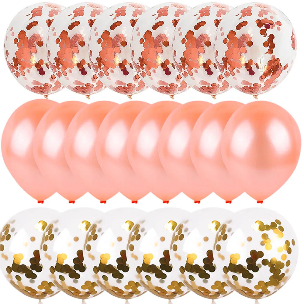WEIGAO воздушные шары с конфетти цвета розовое золото для дня рождения свадьбы