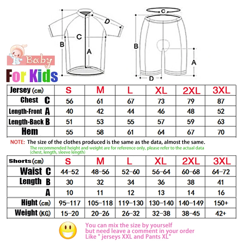 

Boys Cycling Clothing Kids Bike Clothes Breathable Anti-UV Bicycle Wear Summer Short Sleeve Triathlon Cycling Jersey Sets skull