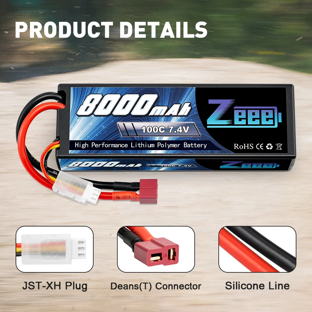 аккумулятор zeee 2s lipo 74 в 8000 с мач free global shipping
