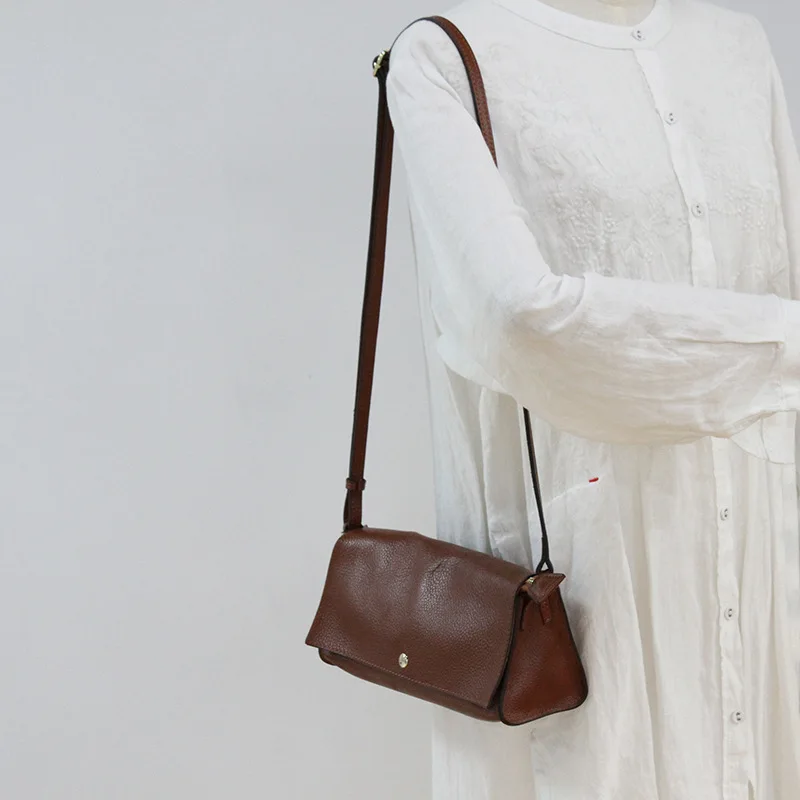 Винтажная коричневая Женская сумка-мессенджер через плечо женские мягкие сумки