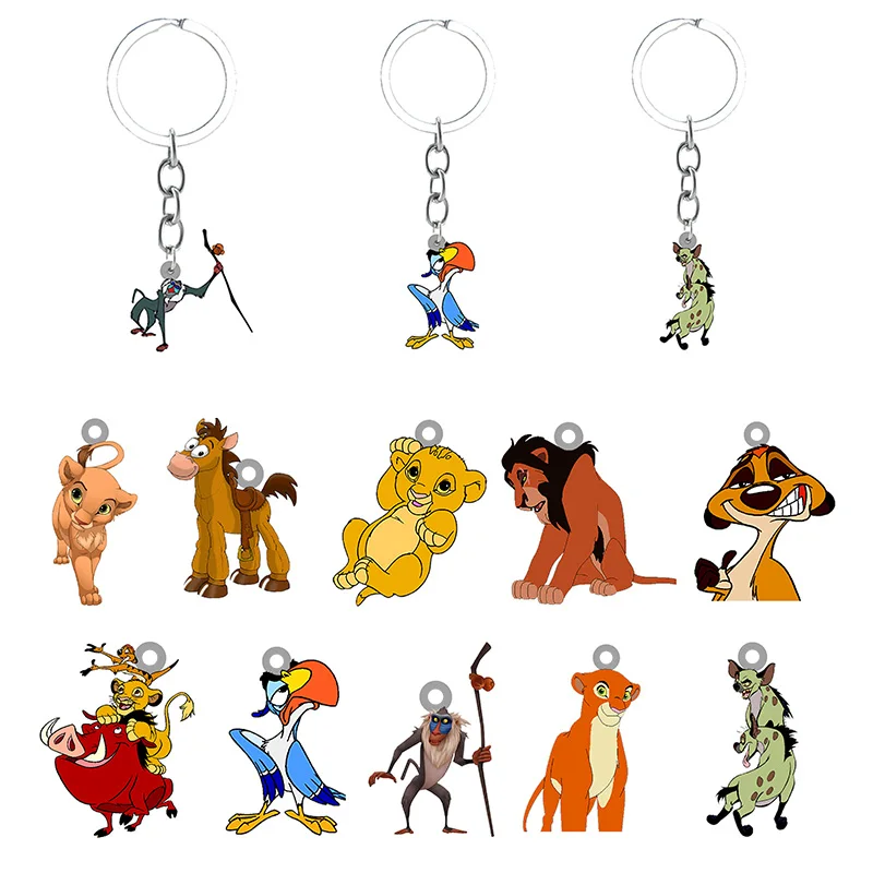 

Disney The Lion King Characters Anime Pattern Keyring Backpack School Bag Cartoon Pendant Keychain Epoxy Resin Jewelry DIY691