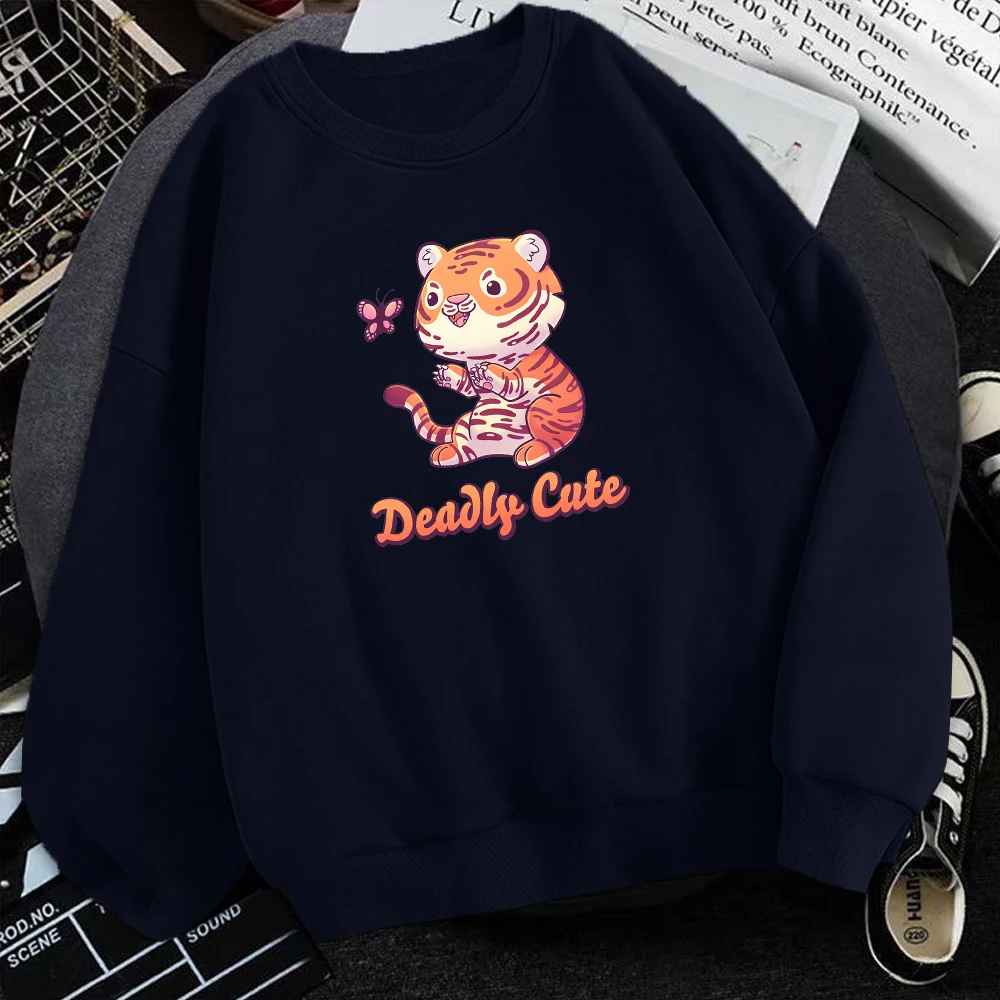 

Autumn Casual Loose Hoodies Mens Deadly Cute Tiger Graphic Sweatshirts Cotton High Quality Hoodie Male Hip Hop Fashion Pullover