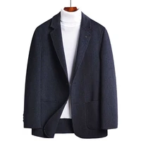 new fashion double sided woolen suit blazer men leisure plaid suit jacket office wedding casual coat male clothing