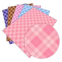 nice pink stripes and plaid patterns printed faux synthetic leather 22 x 30 cm for sewing bag sofa car diy material