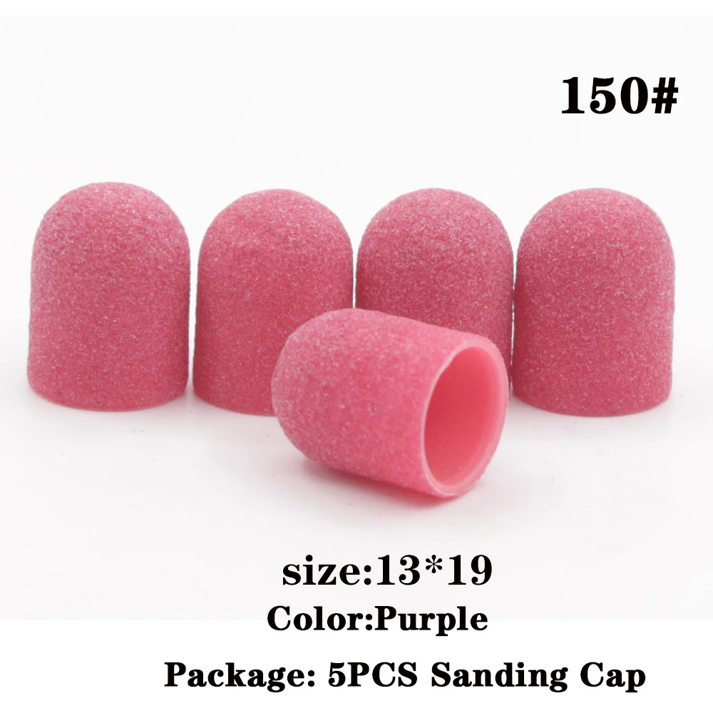 S5P13Pu15 5 шт. 13*19 80 120 150 180 240 рукоятка для ногтей шлифовальные ленты колпачки резиновая оправка резак для педикюра маникюрный станок фрезы для ногтей - Цвет: S5P13Pu15