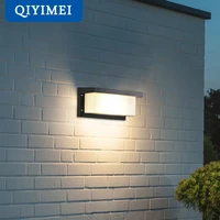 waterproof led wall lamp garden outdoor decoration front door lighting sconce ac85 260v luminaire black lampshade fixture