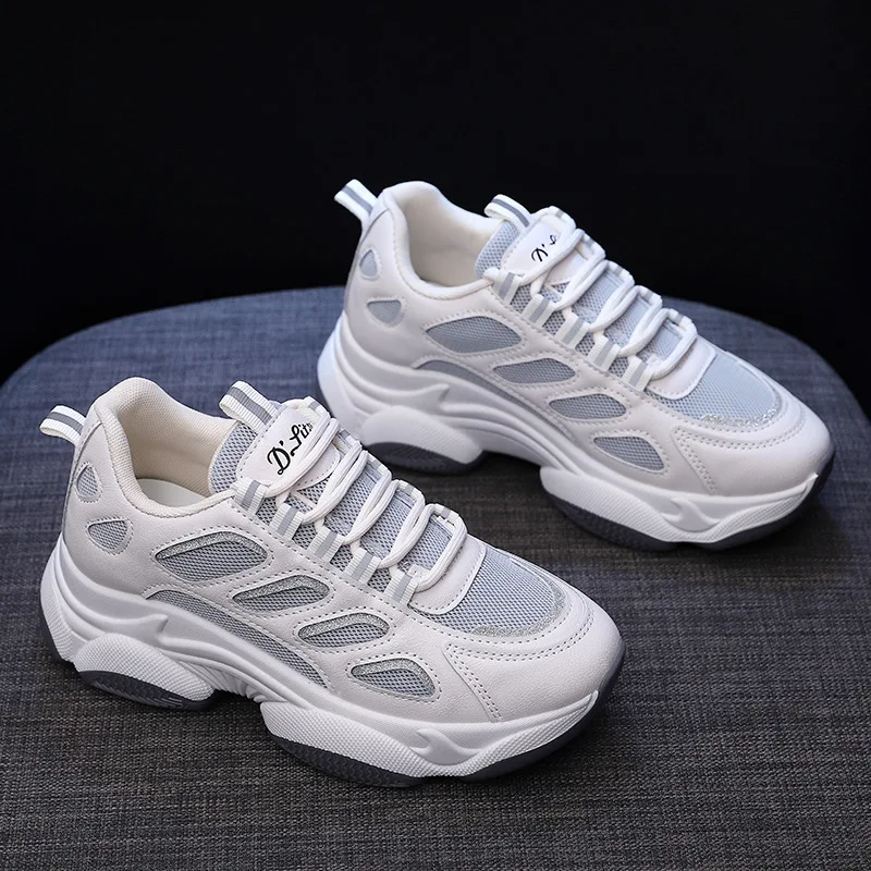 

Women's Sports Shoes Platform Breathable Casual Sneakers Running Shoes Mesh breathable comfortable white casual shoes