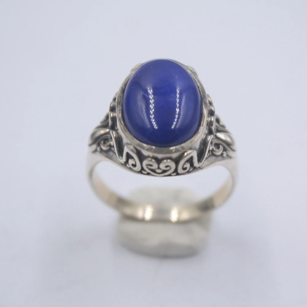 Solid 925 Sterling Silver Ring The Widest 16mm Lace Lapis Lazuli Ring