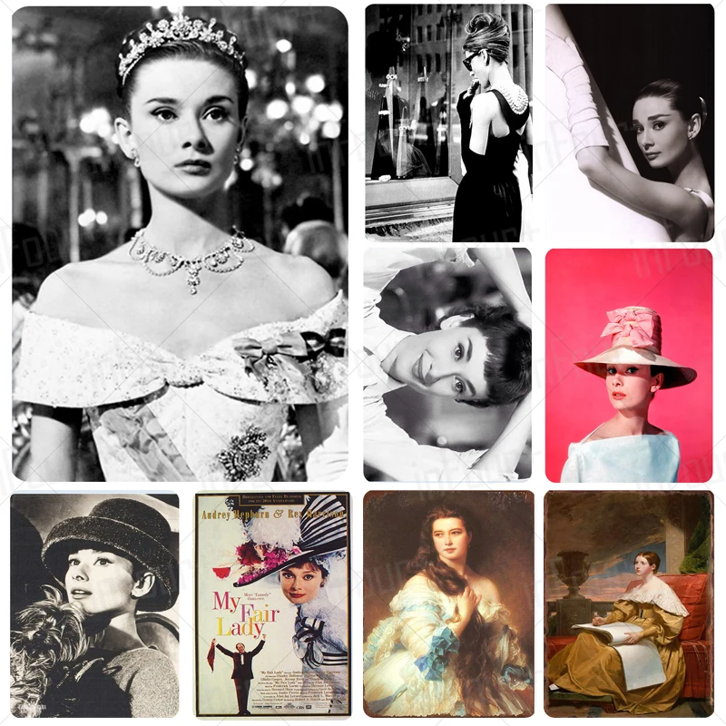 

Princess Hepburn Metal Sign Plaque Metal Vintage Pub Tin Sign Wall Decor for Bar Pub Club Man Retro Garage Wall