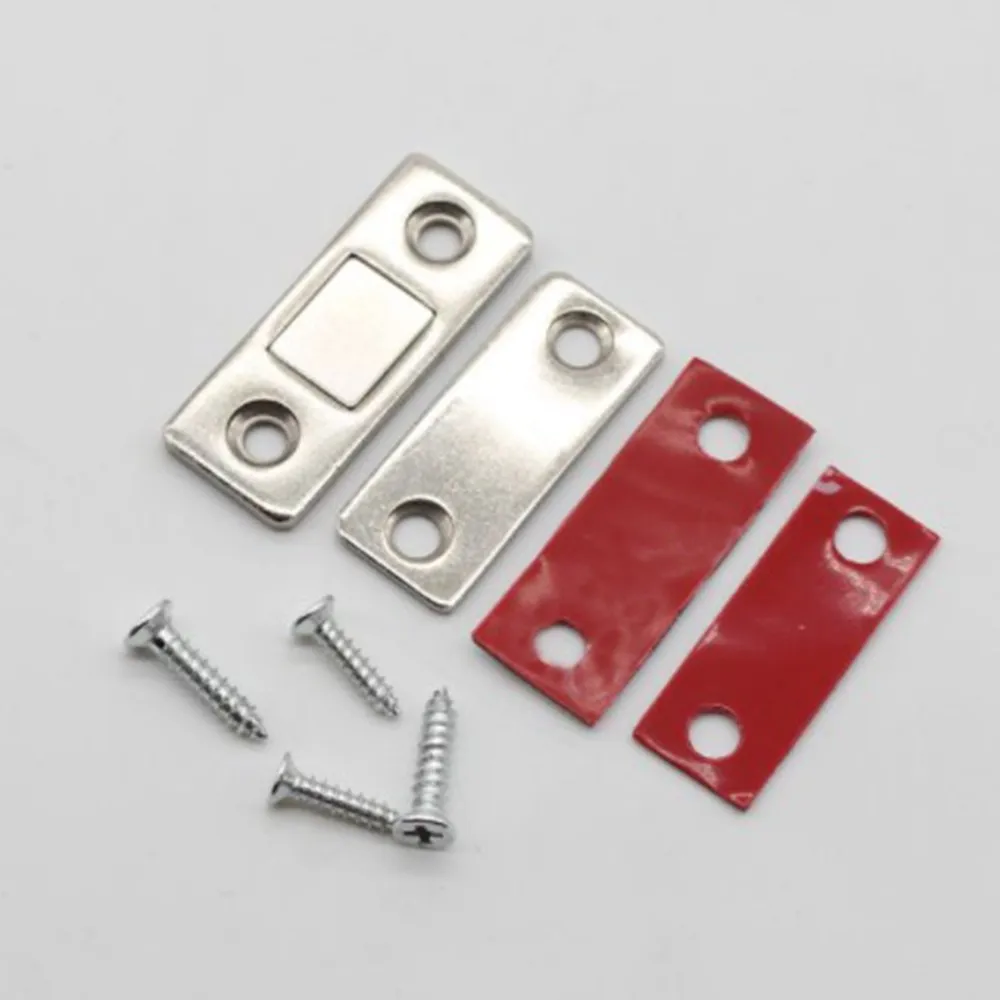 

4pcs Door Catches Strong Magnetic Catch Latch Ultra Thin For Cabinet Cupboard Drawers With 16pcs Screws Furniture Hardware