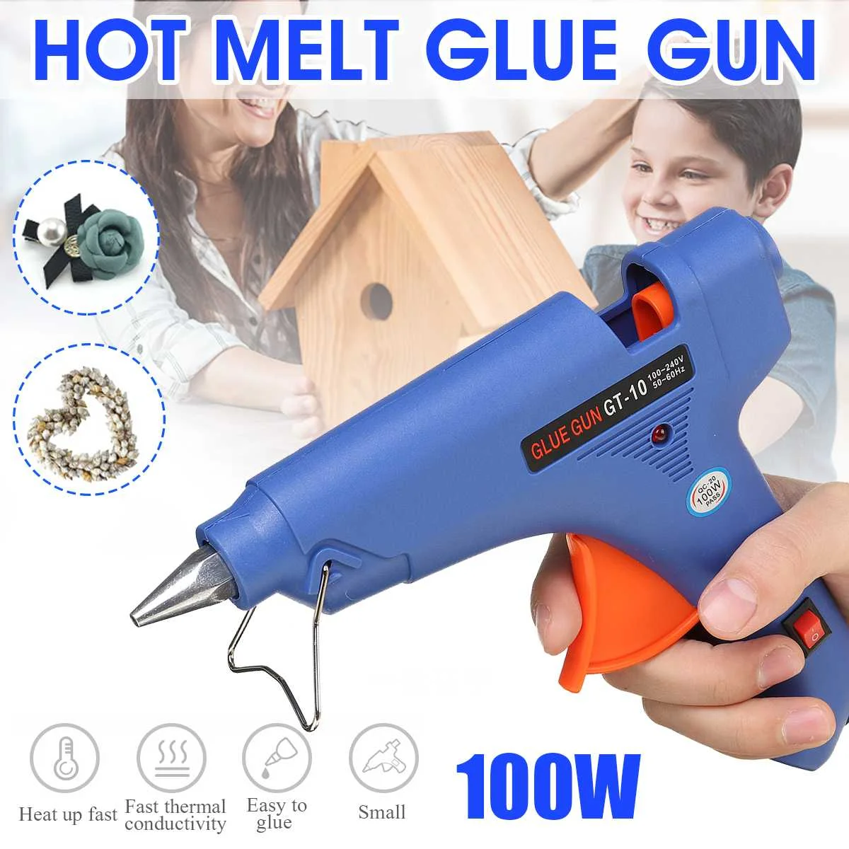 

Портативный термоклеевой пистолет Drillpro 100 Вт «сделай сам», инструмент для художественного ремесла и ремонта, клеевой карандаш 11 мм, тепловы...