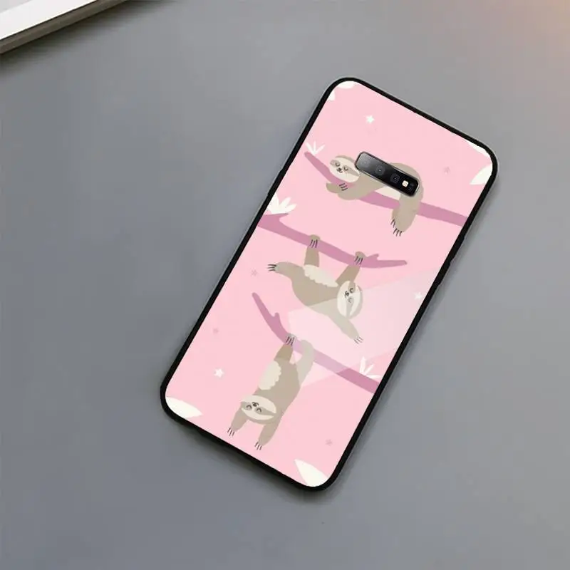 

Cute cartoon animal Sloth cover funda coque Phone Case Tempered glass For Samsung S6 S7 edge S8 S9 S10 e plus note8 9 10 pro