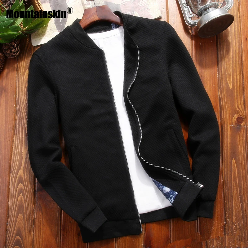Мужская повседневная куртка Mountainskin однотонная тонкая приталенная на молнии