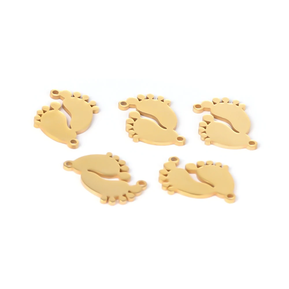 Semitree 5 шт. милые Подвески из нержавеющей стали для детских ног соединитель