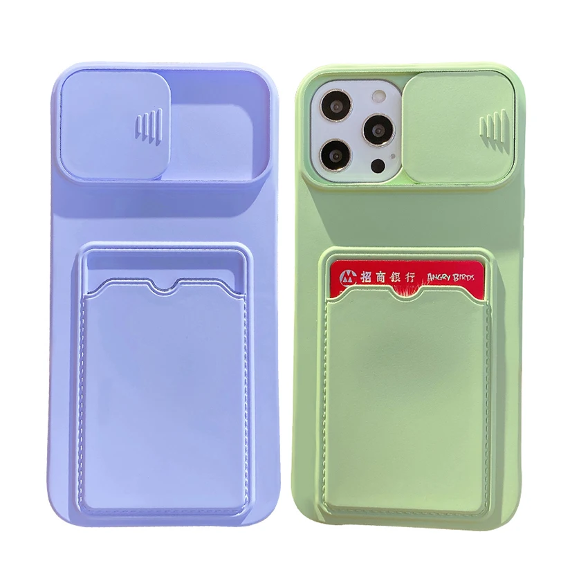 

Camshield Pocket Phone Case For iPhone 13 12 Pro Max 11 XS X XR 7 8 Plus Candy Color Silicone Slide Camera Protection Cover