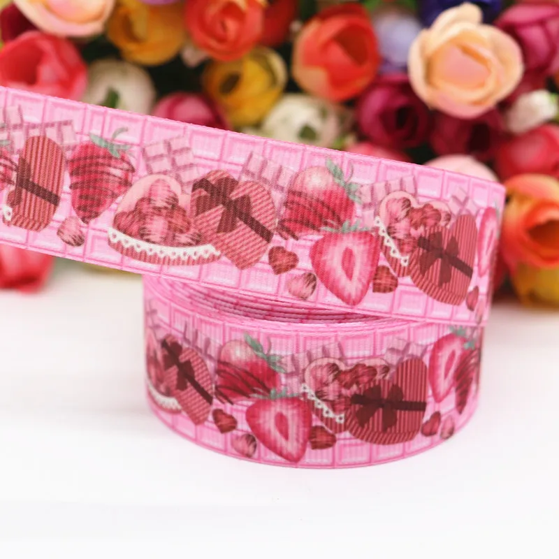 10 ярдов 1 'ཕ мм фрукты/торт Печать Grosgrain ленты для волос луки DIY материалы