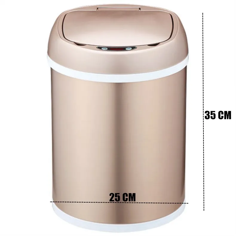 

8L Induction Type Trash Can Intelligence Garbage Bin Waste Rubbish Dustbin For Kitchen Toilet Living Room Trash Can Waste Bins