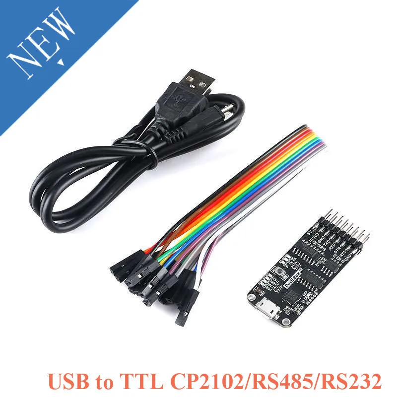 10-в-1 USB к TTL CP2102 последовательному модулю многофункциональная плата порта RS485 RS232 с