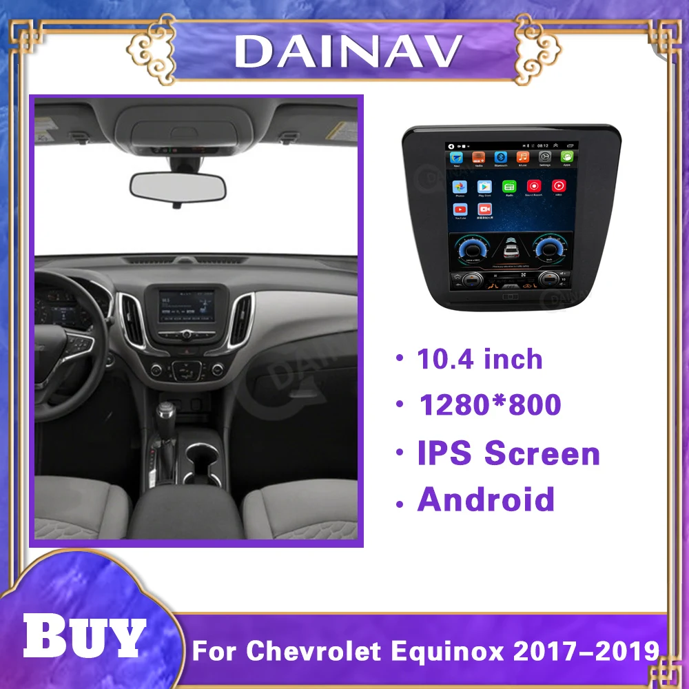 

Автомобильная магнитола Andriod 10,0 Для Chevrolet Equinox 2017-2019, вертикальная автомобильная стереосистема с GPS, мультимедийный плеер, автомобильный вид...