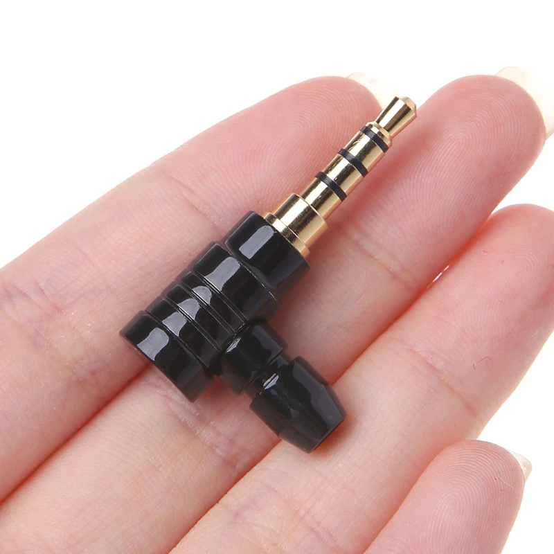 

C5AE 90 Degree Right Angle Male Jack Plug 4 3.5mm Stereo Adapter Converter