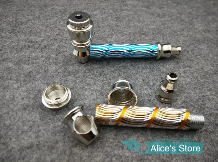 Новинка 1 комплект модных металлических курительных трубок с крышкой +