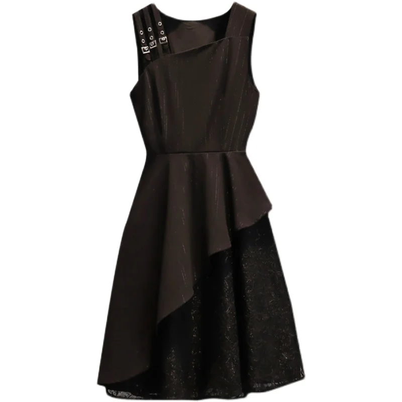 

COIGARSAM Women one-piece dress korean Dresses Black 1265