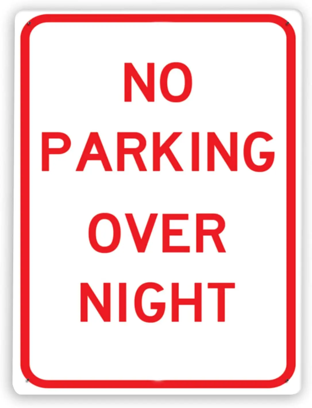 

1595 Warning Sign,NO Parking Overnight,Tin Aluminum Metal Decor Painting Traffic Warning Sign 8x12 Inch