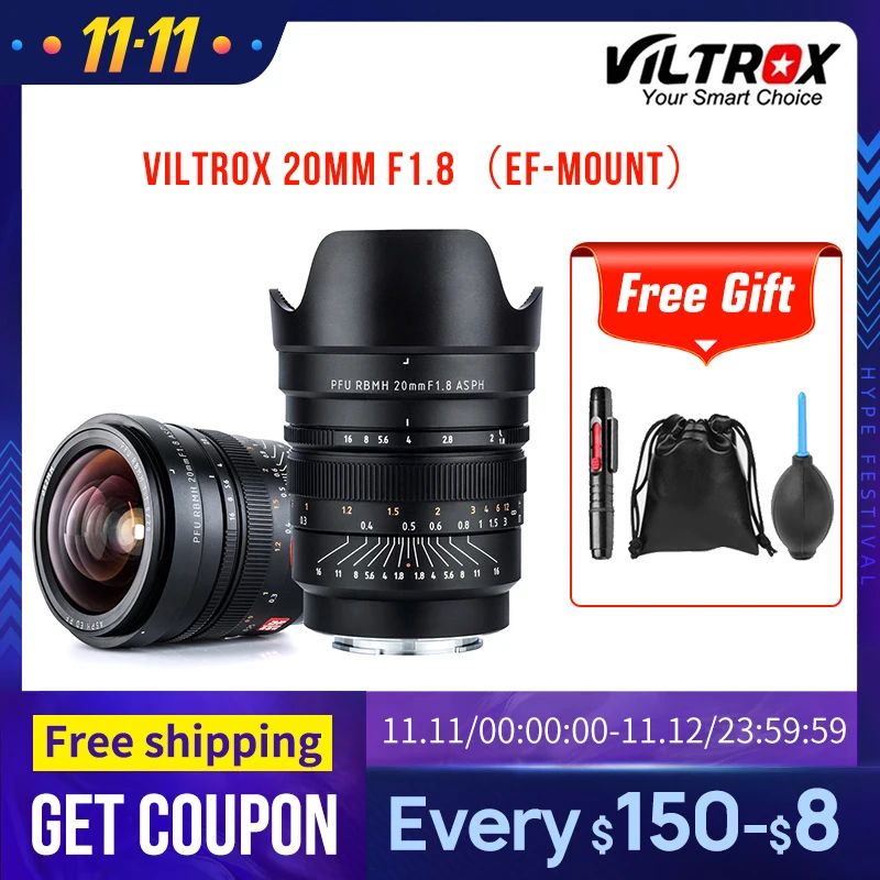 VILTROX 20 мм f1.8 объектив ASPH полнокадровые широкоугольные объективы с постоянным