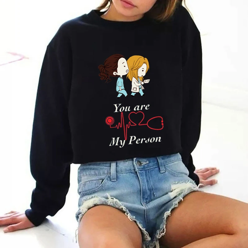 

Sudaderas You Are My Person Hoodie Femme Greys Anatomy Hoodie Sweattershirt Women's Oversized Letter Printing Sweatshirt Women