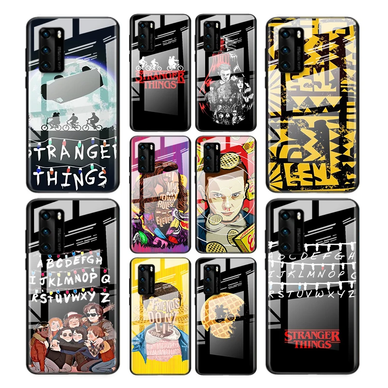 

Tempered Glass Cover Stranger Things For Huawei P40 P30 P20 P10 Pro Plus Lite 5G 2019 Shockproof Shell Phone Case