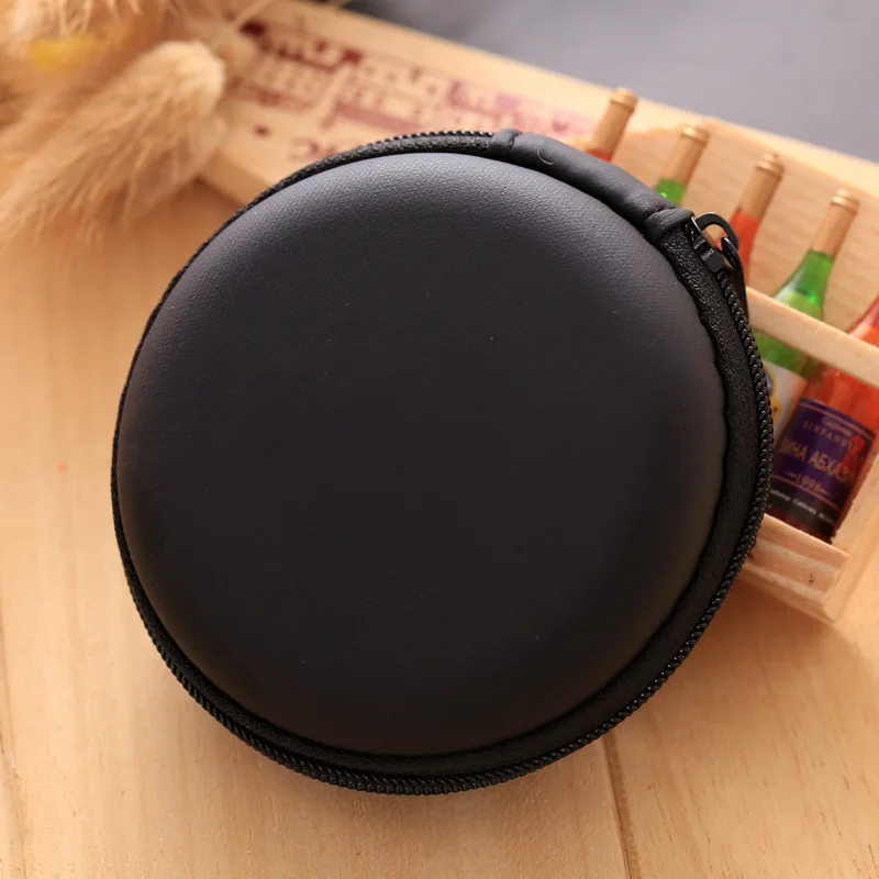 

Candy Color Coin Money Purse Earphone Line Storage Bag Mini Travel Anti Pressure Round Earphone Box Packing Bag