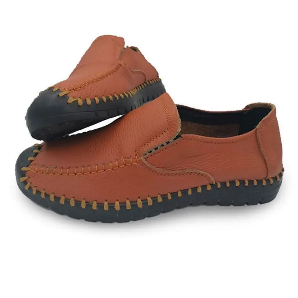 

Love men's shoes spring low-cut cowhide surface handmade flat-bottomed large size cross-border driving casual shoes single shoes