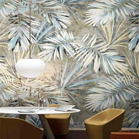 custom mural wallpaper nordic light luxury 3d tropical plant leaves fresco living room bedroom home decor papel de parede sala