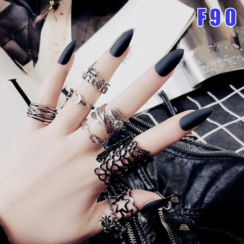 24 шт. Длинные накладные ногти для ног полного покрытия искусственные Нейл Арта