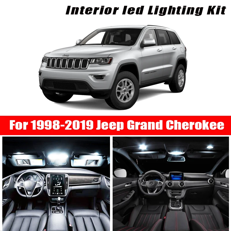Для 1998 2019 Jeep Grand Cherokee белые автомобильные аксессуары Canbus без ошибок светодиодный