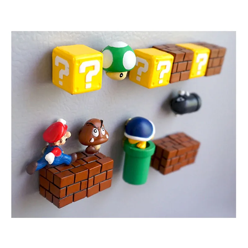 

10pcs 3D Magnets Home Decor Fridge Anime Stickers Bros Wall Souvenirs For Magnetic Planner
