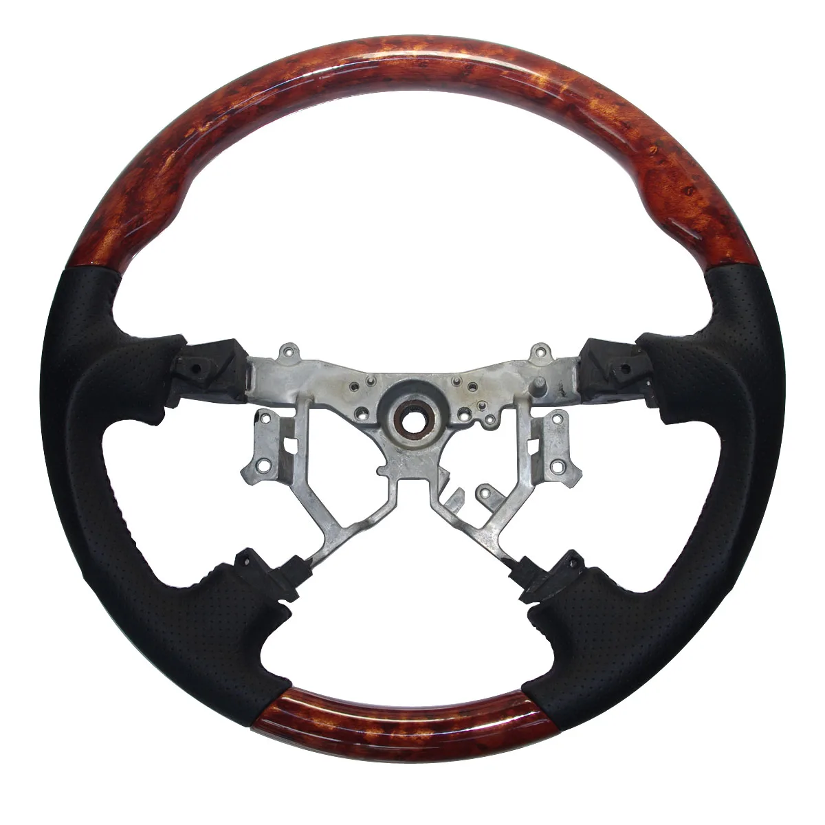 Black Leather Кожа резьба по дереву рулевого колеса для 2003-2009 Toyota 4runner Sequoia Sienna, Tundra модель CAMRY Previa Tacoma Hiace Estima Hilux - Цвет: Black Leather