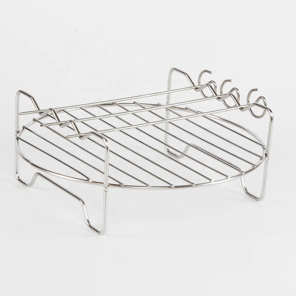 

1 Set (8pcs) Air Fryer Accessories Baking Basket Pan Frying Tray Pizza Oven Rack